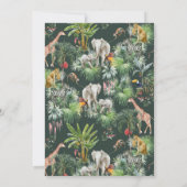 Safari Animal Jungle Greenerie Tropical Baby Dusch Einladung (Rückseite)