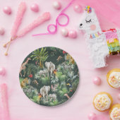 Safari Animal Jungle Greenerie Tropical Baby Dusch Pappteller (Party)