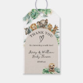 Safari Animal Jungle Modern Baby Dusche Geschenkanhänger (Vorderseite)