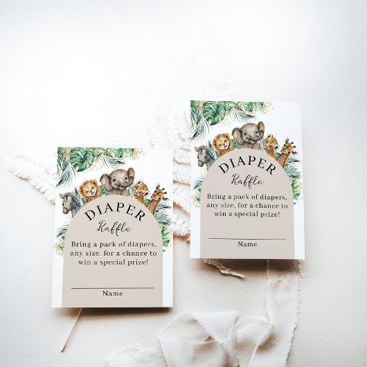 Safari Animal Jungle Modern Baby Dusche Wineller Begleitkarte