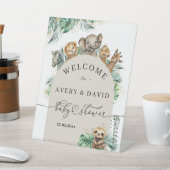 Safari Animal Jungle Modern Welcome Baby Dusche Sockelschild (In SItu)