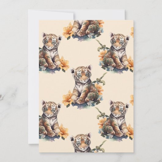 Safari Animal Jungle Tiger Baby Dusche Einladung (Rückseite)