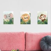 Safari Animal Kinderzimmer Decor Neutral Gender Se Bilderwand Sets (Wohnzimmer)