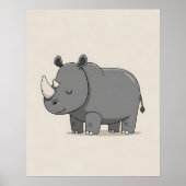 Safari Animal - Minimalistisches Rhino Kinderzimme Poster (Vorne)