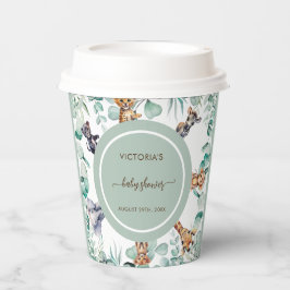 Safari Animal Niedlich Botanical Baby Dusche Pappbecher