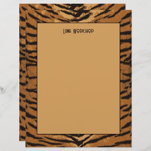 Safari Animal Print Black and Tan Tiger Paper (Vorne/Hinten)