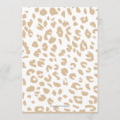Safari Animal Prints wünscht eine Babykarte Hinweiskarte (Rückseite)