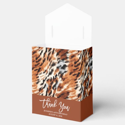 Safari Animal Tiger Fur Muster Wild Boho Geschenkschachtel (Geöffnet)