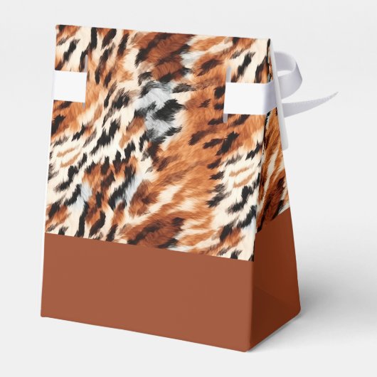 Safari Animal Tiger Fur Muster Wild Boho Geschenkschachtel (Rückseite)
