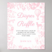 Safari animal Toile de Jouy Diaper Tombola Poster (Vorne)