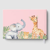 Safari Animal Topical Floral Baby Dusche Willkomme Gästebuch (Rückseite)