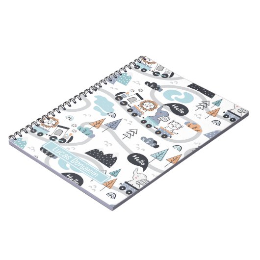 Safari Animal Train Parade Custom Notebook Notizblock (Linke Seite)