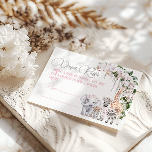 Safari Animal Tropical Blume Diaper Kinderdusche Begleitkarte