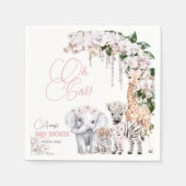 Safari Animal Tropical Blume Pink Baby Dusche Serviette (Vorderseite)