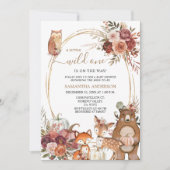 Safari Animal Wild One Fall Pumpkin Baby Shower Einladung (Vorderseite)