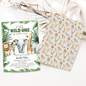 Safari Animal Wild One Gender Neutral Baby Shower Einladung
