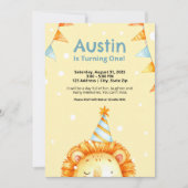 Safari Animal zum Geburtstag Einladungen für Kinde (Vorderseite)