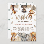 Safari Animals 1. Geburtstag Einladung (Vorne/Hinten)