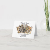 Safari Animals 1. Geburtstag Vielen Dank Dankeskarte (Vorderseite)