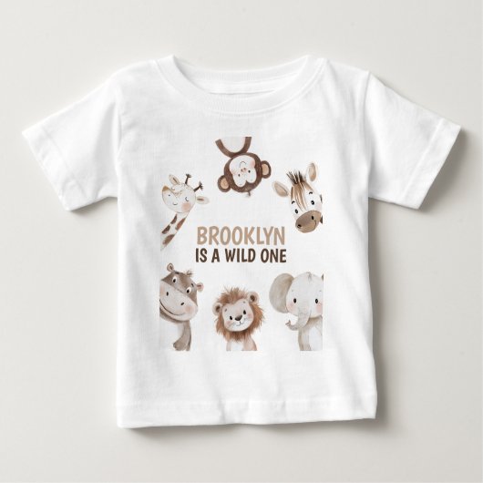 Safari Animals 1st Birthday Baby T-shirt (Vorderseite)