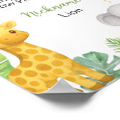 Safari Animals 1st Birthday Milestone Sign Poster (Ecke)