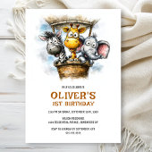 Safari Animals 1st Birthday Party Invitation Einladung