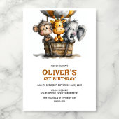 Safari Animals 1st Birthday Party Invitation Einladung