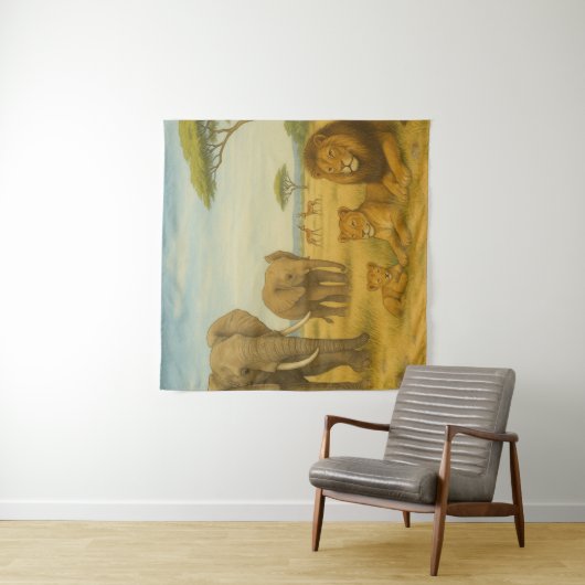 Safari Animals African Wildlife Jungle Wandteppich (Beispiel)