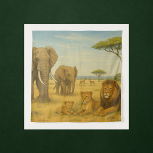 Safari Animals African Wildlife Jungle Wandteppich
