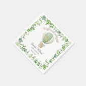 Safari Animals auf Hot Air Balloon Baby Shower Serviette (Ecke)