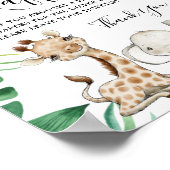 Safari Animals Baby Duschabwascher Raffle-Zeichen Poster (Ecke)