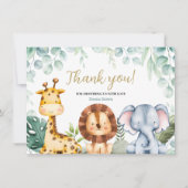 Safari Animals Baby Dusche Danke Karte (Vorderseite)