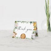 Safari Animals Baby Dusche Danke Karte (Vorderseite)