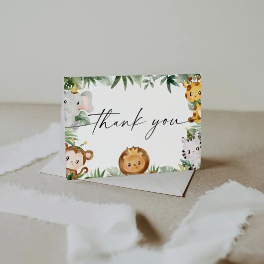 Safari Animals Baby Dusche Danke Karte