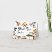 Safari Animals Baby Dusche Dankeskarte (Vorderseite)