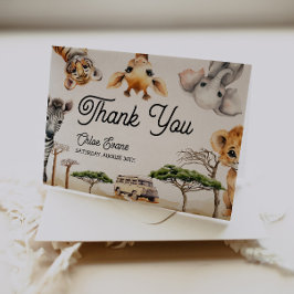 Safari Animals Baby Dusche Dankeskarte