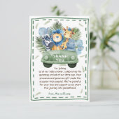 Safari Animals Baby Dusche Dankeskarte (Stehend Vorderseite)