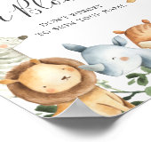 Safari Animals Baby Dusche Dekorieren ein Blockzei Poster (Ecke)