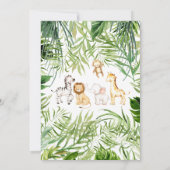Safari Animals Baby Dusche Einladung (Rückseite)