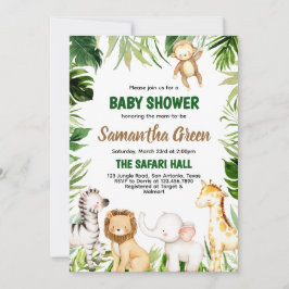 Safari Animals Baby Dusche Einladung