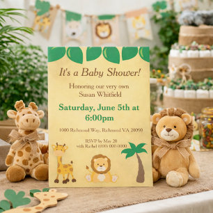 Safari Animals Baby Dusche Einladung