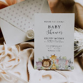 Safari Animals Baby Dusche Einladung