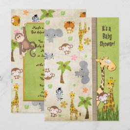 Safari Animals Baby Dusche Einladung