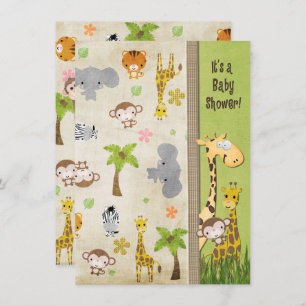 Safari Animals Baby Dusche Einladung