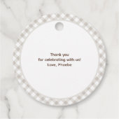 Safari Animals Baby Dusche Geschenkanhänger (Rückseite)