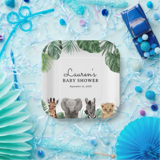 Safari Animals Baby Dusche Pappteller (Party)