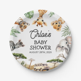 Safari Animals Baby Dusche Pappteller