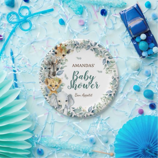 Safari Animals Baby Dusche Pappteller (Party)