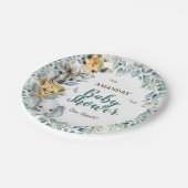 Safari Animals Baby Dusche Pappteller (Schrägansicht)