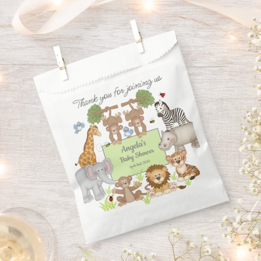 Safari Animals Baby Dusche Party Geschenk Geschenktütchen (Ausgeschnitten)